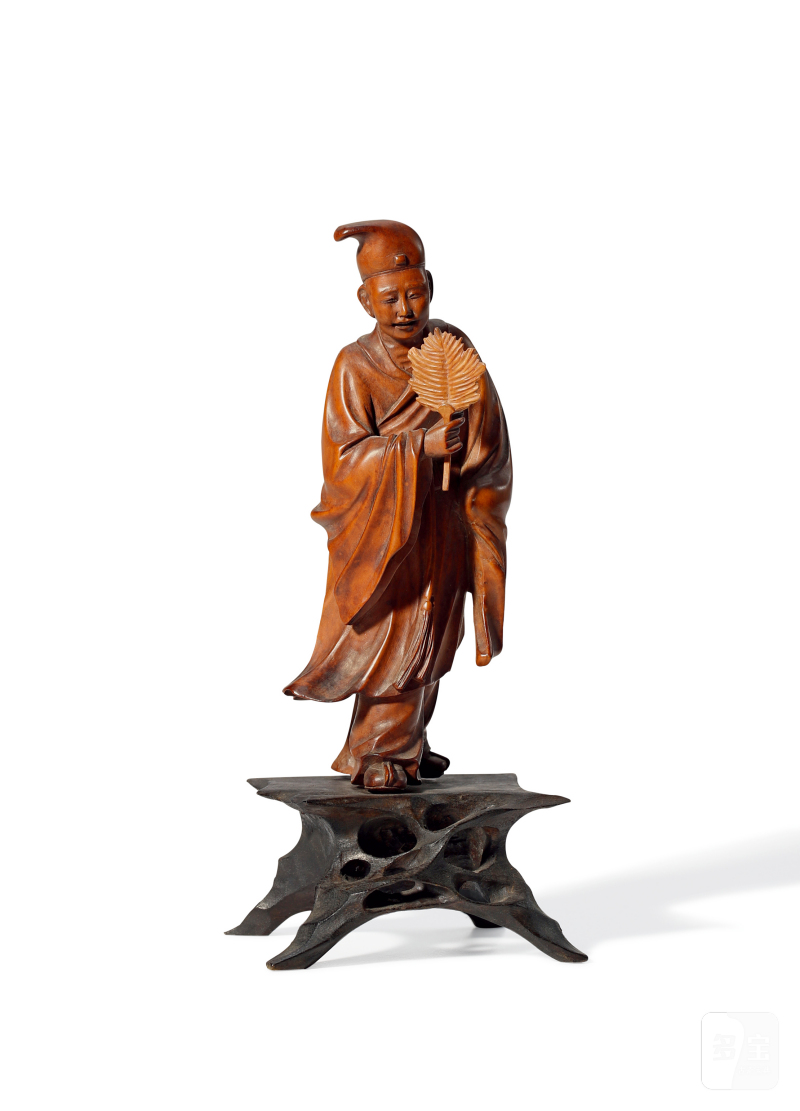 清·黄杨木雕济公摆件
